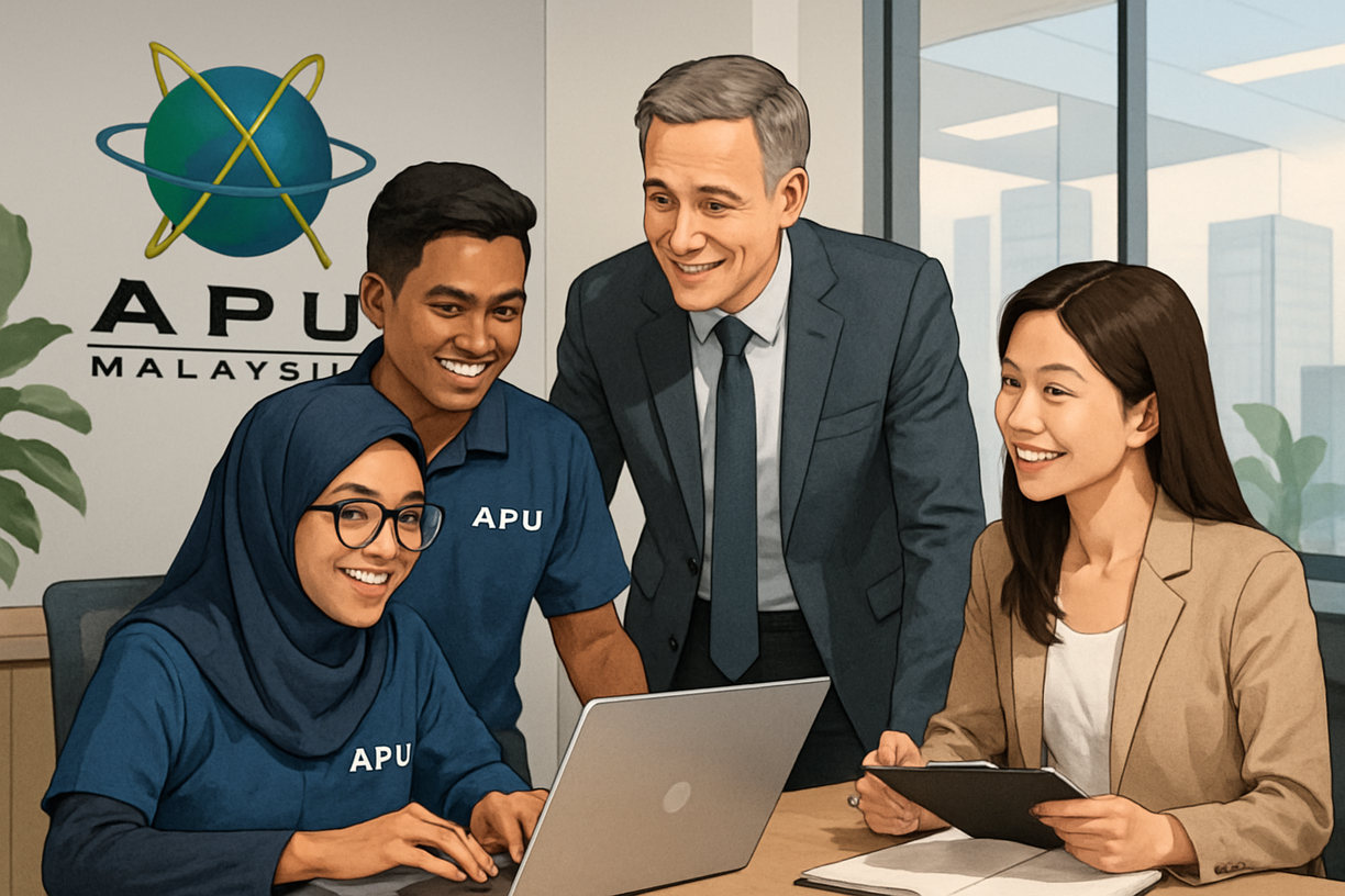 Ilustrasi kolaborasi industri APU Malaysia dengan profesional