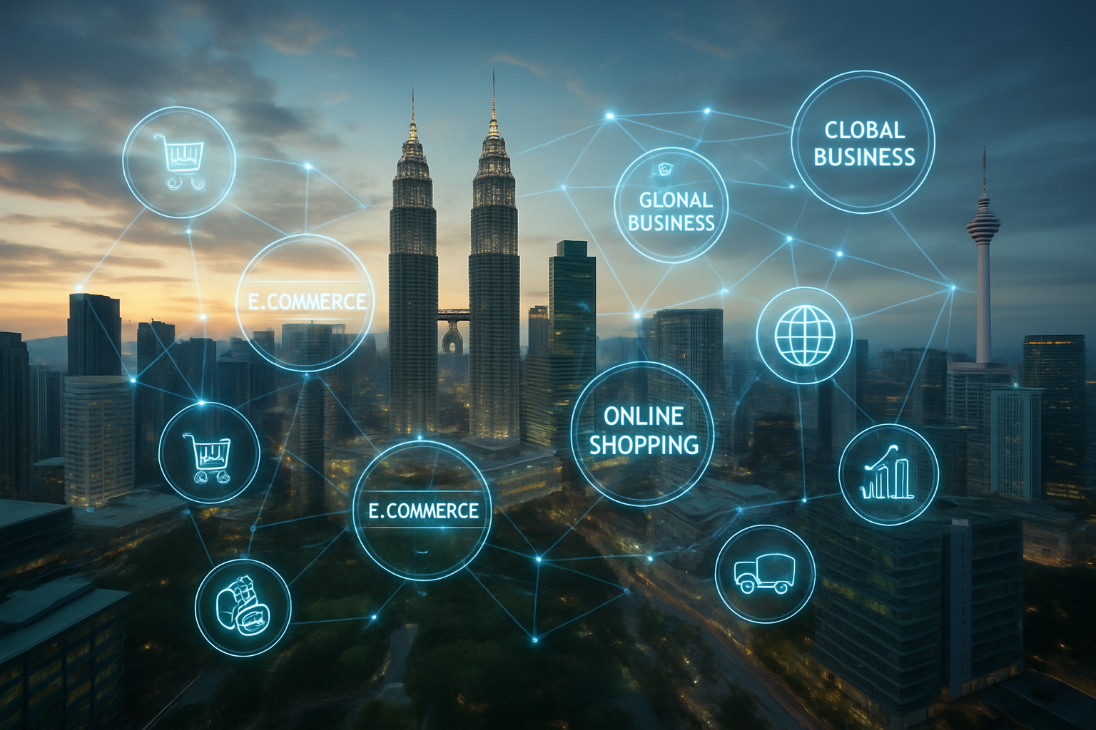 Profesional muda mempresentasikan data e-commerce