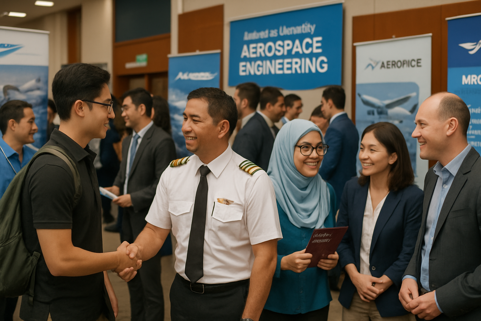 Mahasiswa berinteraksi dengan profesional industri di acara karir