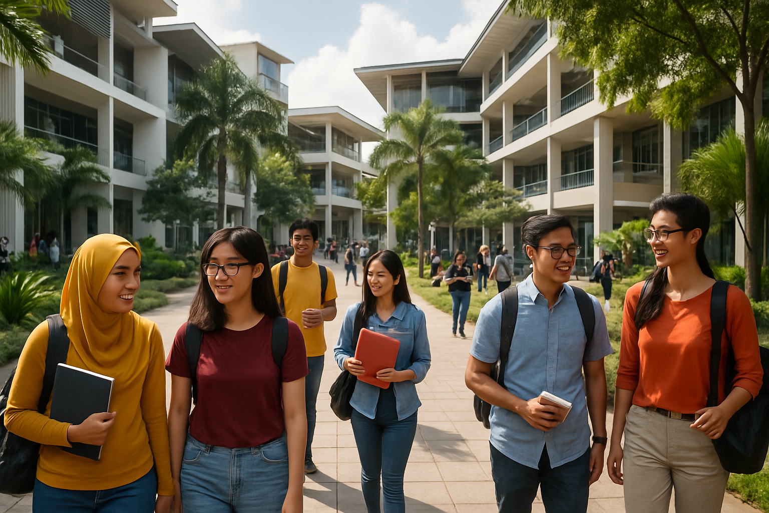 Kampus modern di Malaysia dengan mahasiswa beragam